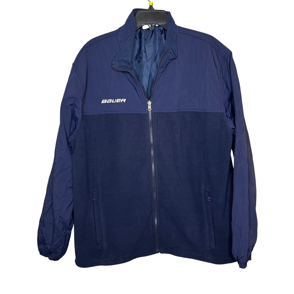 Bauer Mens Navy Blue‎ Fleece Lined Jacket XL X-Large Ski Outdoor Hockey